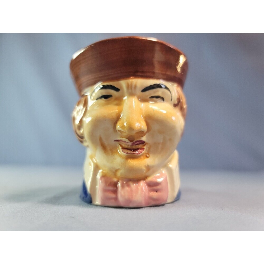 Toby Mug Man's Face Cup Glossy 3''h VINTAGE Hand Painted in Japan Ceramic